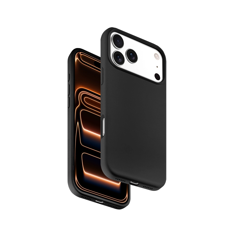 Black Magnetic Skin-Feel iPhone Case for iPhone 17 Pro Max with magnetic accessory support