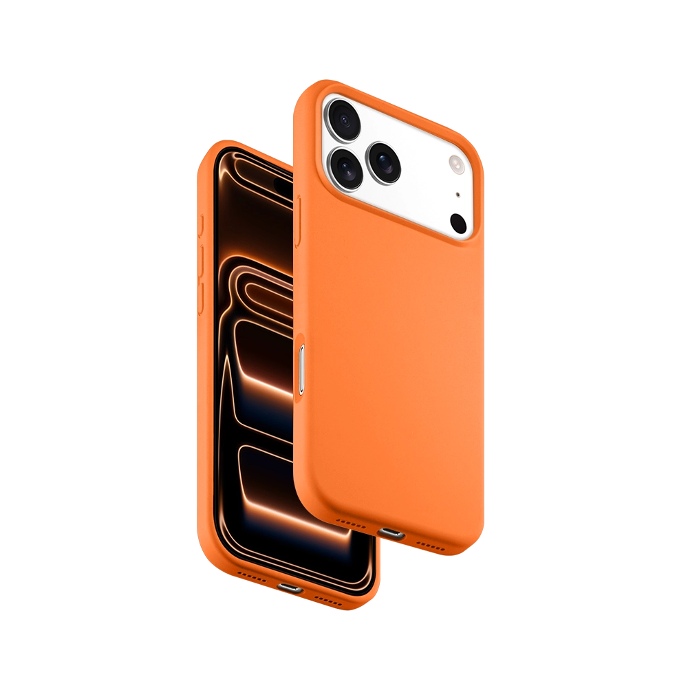 Orange Magnetic Skin-Feel iPhone Case for iPhone 17 Pro Max with magnetic accessory support