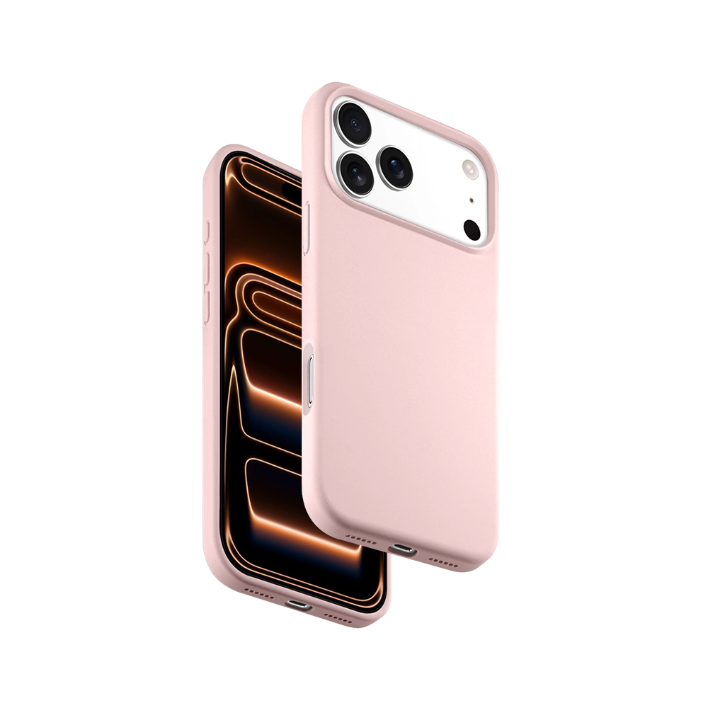 Pink Magnetic Skin-Feel iPhone Case for iPhone 17 Pro Max with magnetic accessory support
