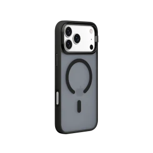 Black PU Leather Hidden Stand iPhone Case for iPhone 17 Pro Max with hidden aluminum stand