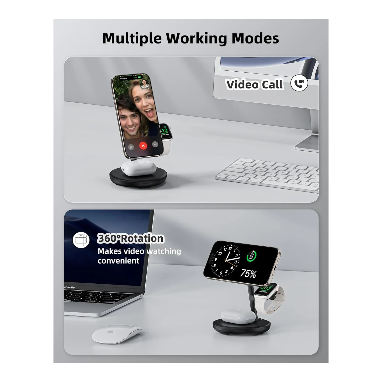 Desktop 3-in-1 charging stand product detail