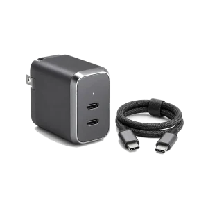 VELTAROX GaN fast charger and USB-C cable transparent product image