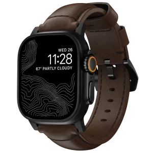 VELTAROX brown leather Apple Watch band transparent product image