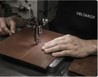 Leather stitching process for premium phone case manufacturing