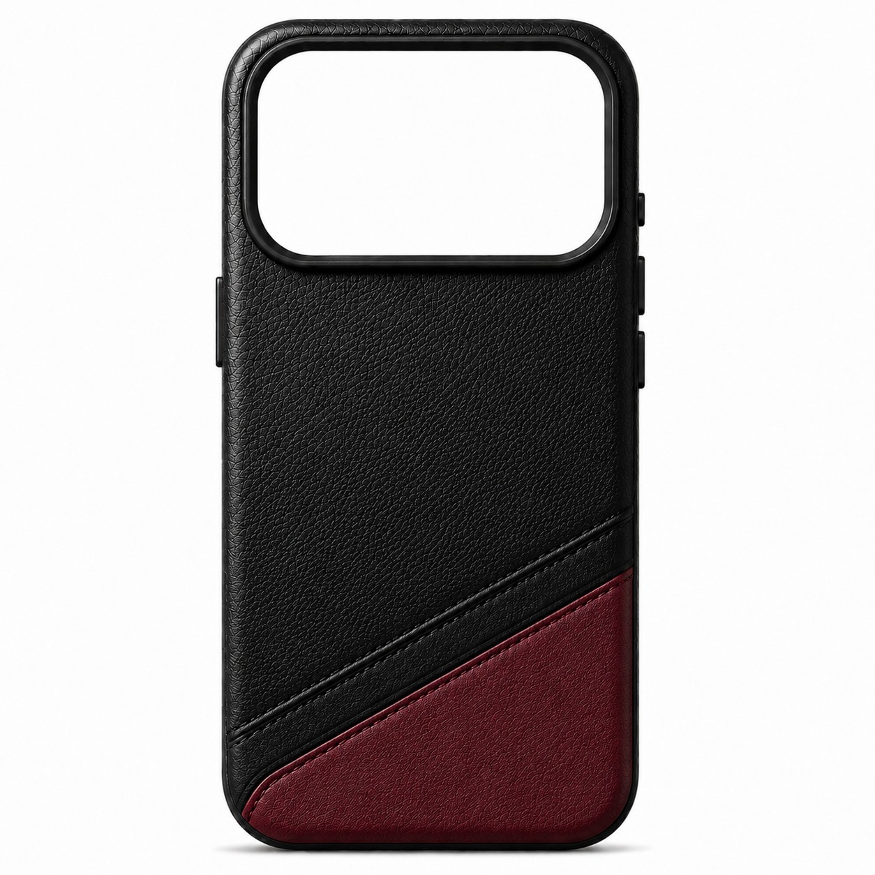 Black and burgundy premium leather iPhone case concept