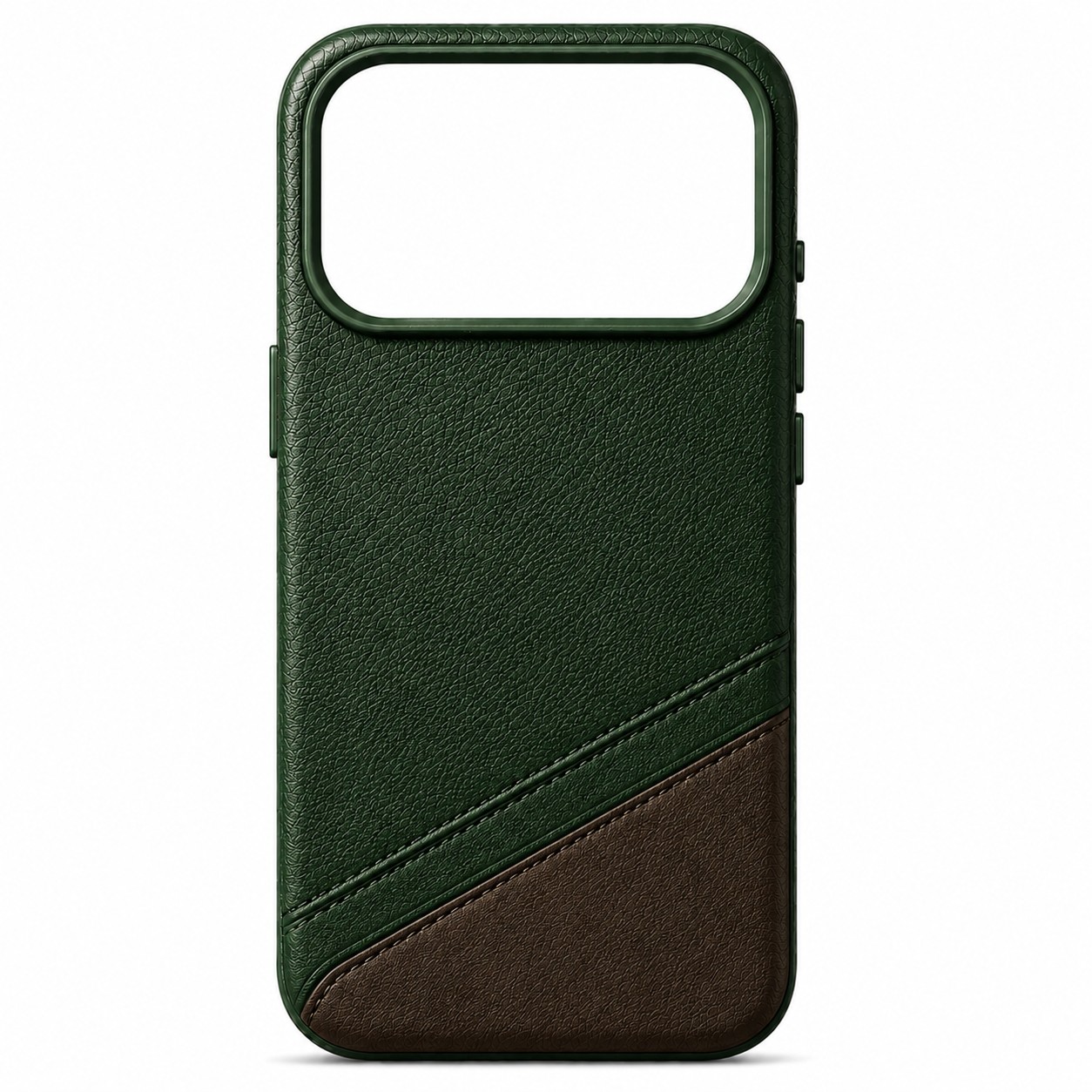 Dark green and earth premium leather iPhone case concept