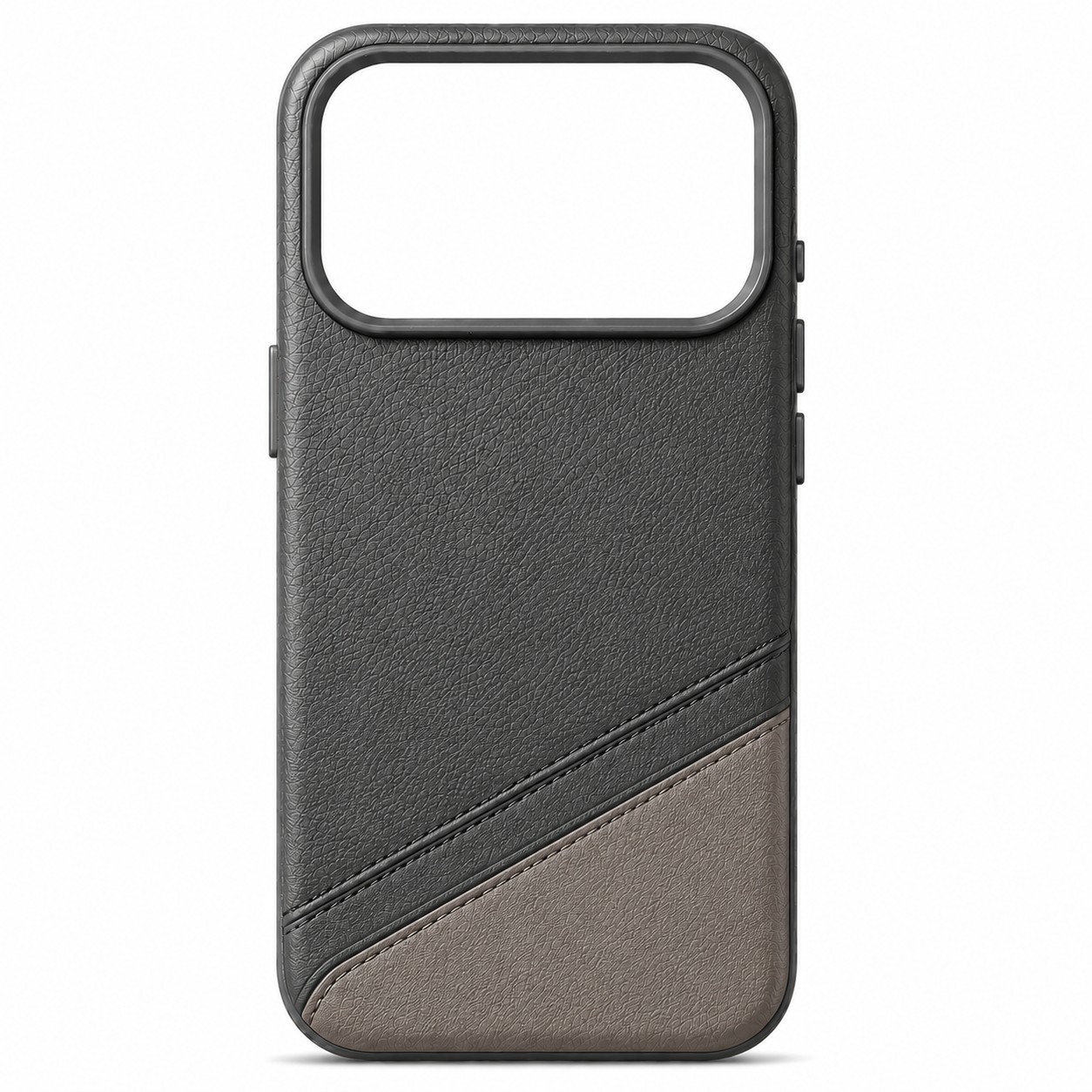 Graphite and taupe premium leather iPhone case concept